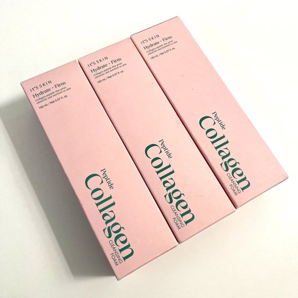 Lot 3pc Korean IT'S SKIN Peptide Collagen Cleansing Foam 150ml Cleanser K-Beauty - Picture 2 of 4